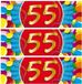 Bellatio Decorations 55 jaar leeftijd sticker - 5x - 19 x 6 cm - verjaardag - jubileum - versiering