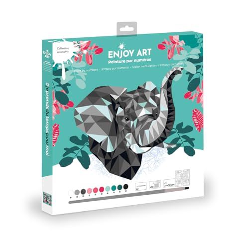 ENJOY ART Schilderen op nummer - Olifant - 30 x 30 cm