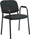 CLP Ken Pro Stapelstoel met armleuningen Zwart Kunstleer/Metaal 79x53x55 cm