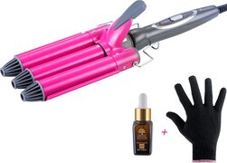 Swanliss® Waver met Argan olie en handschoen - 25mm Golvenkrultang – Golf Krultang – Wafeltang – 170 tot 220 ?