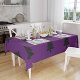 Bonamaison Tafelkleed, Anti-Mold, Sneldrogend, Waterdicht, 100% Polyester Tafellaken, Paars, zwart, 140 x 160 Cm