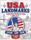USA LANDMARKS COLORING BOOK: LEARN FACTS AND COLOR
