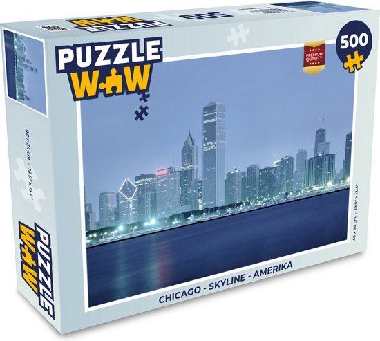 MuchoWow Puzzel Chicago - Skyline - Amerika - Legpuzzel - Puzzel 500 stukjes