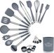 BBN Set d'ustensiles de cuisine en silicone - 21 pièces - Gris