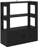 vidaXL Dressoir Zwart Eiken Bewerkt Hout 30 x 80 x 90 cm