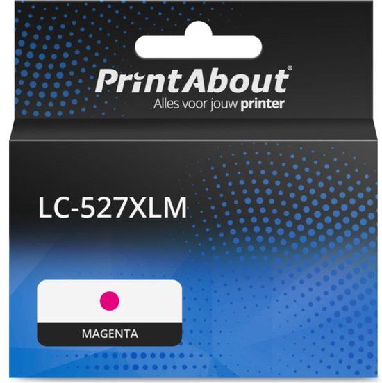 PrintAbout huismerk Inktcartridge LC-527XLM Magenta Hoge capaciteit geschikt voor Brother