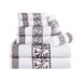Superior 8-delige katoenen handdoekenset, zeer absorberende pluche decoratieve Boheemse, Griekse sleutelrand jacquard dobby-rand, gezichtshanddoeken 33 x 33 cm, handdoeken 40 x 76 cm, badhanddoeken 30