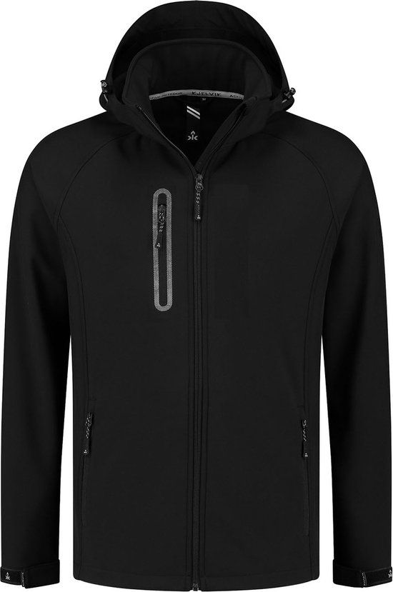 Kjelvik Kevan Softshelljas Heren - Maat L - Zwart - Maat L - Outdoor Jas - 2024