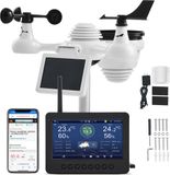 Merkloos Weerstation - 7-in-1 - Draadloos - Met 186 mm TFT-scherm en buitensensor - Wit