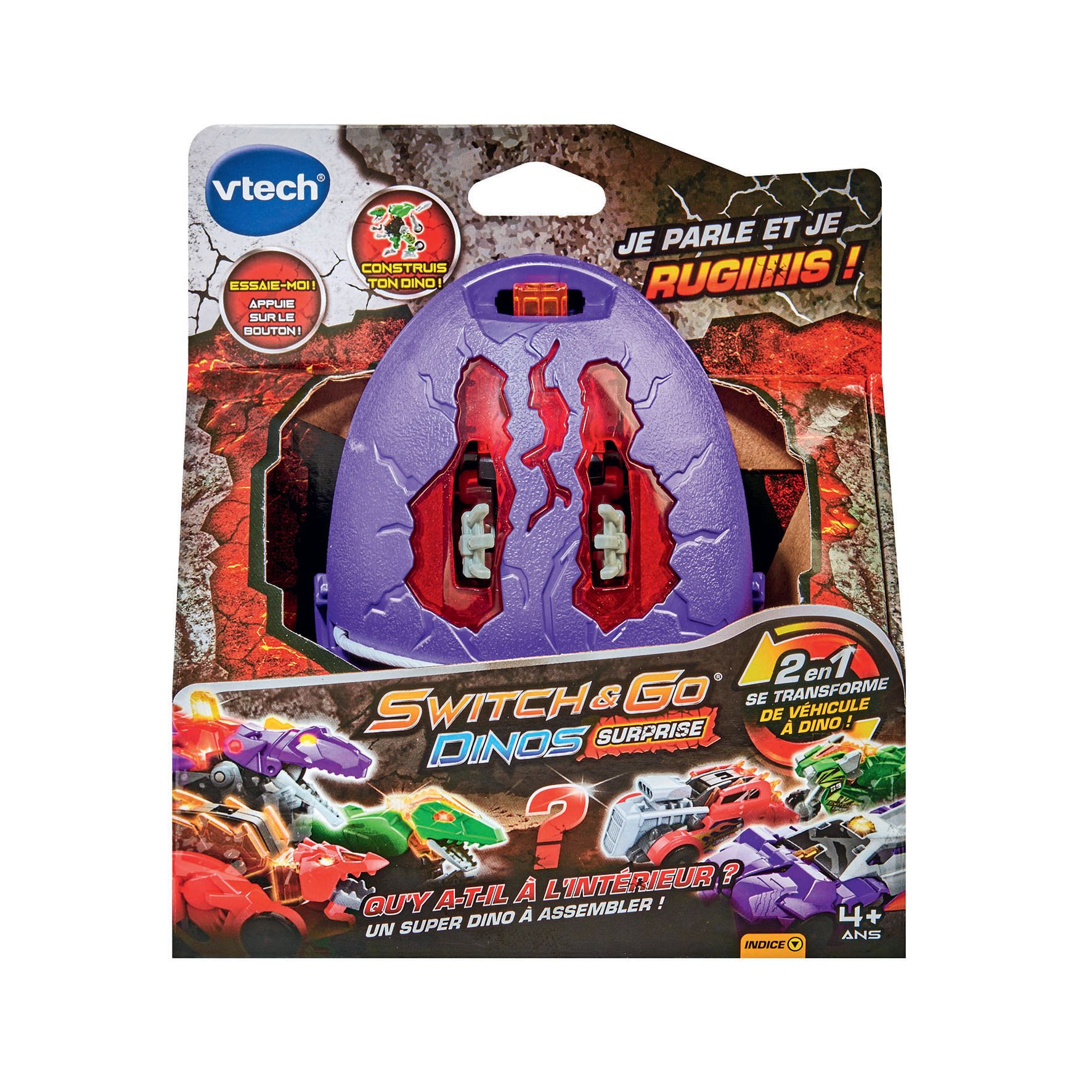 VTech Switch & Go Dinos Surprise V2 Transformerende Dinosaurus - Meerkleurig