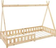 ML-Design Kinderbed Tipi 90x200 cm Grenenhout Naturel