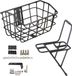 Wan GmbH Panier de vélo en métal - Panier de porte-bagages de vélo - Transport de courses - Construction robuste en aluminium - 35 x 25 x 20,5 cm - Noir