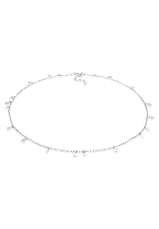 Elli Dames Halsketting Dames Choker Platelet Coin Geo Look Trend Blogger in 925 Sterling Zilver