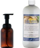 Claudius Cosmetics B.V. Zeepdispenser 300 ml amber bruin hervulbaar + 1 Liter Bodylotion Fresh Ginger navulling