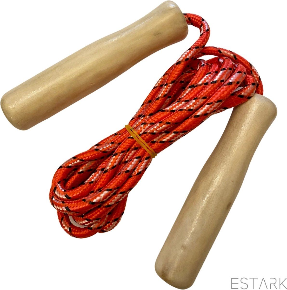 ESTARK Springtouw 240 cm met Houten Handvatten - Skipping Rope - Buitenspeelgoed - Ropeskipping - Sportief speelgoed voor jongens meisjes kinderen - Springtouw