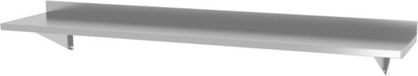 HENDI Wandplank met opstaande rand – 1400x300x250 mm – roestvast staal – inclusief bevestigingsbeugels