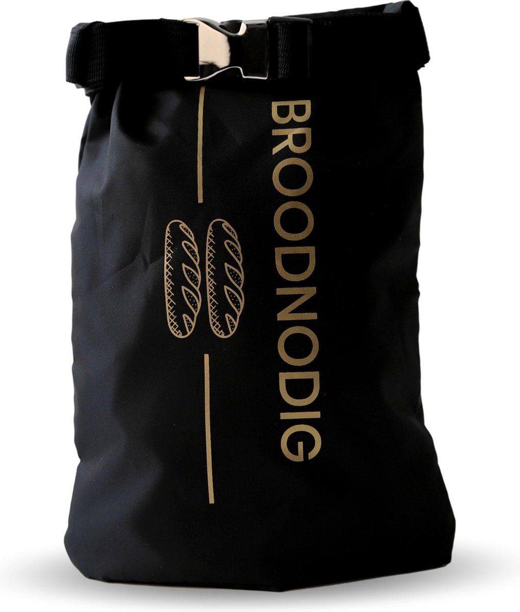 BROODNODIG Herbruikbare Boterhamzak (30x20cm) - Zwart