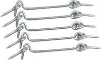 AMIG Windhaak / Windhaken - 5x - Staal - Zilver - L5 cm - D3.5 mm - Met Schroefoog