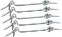 AMIG Windhaak / Windhaken - 5x - Staal - Zilver - L5 cm - D3.5 mm - Met Schroefoog