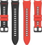 Intercella Siliconen bandje - geschikt voor Samsung Galaxy Watch 4/Watch 4 Classic/Watch 5/Watch 5 Pro - rood-zwart