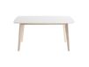 LEENA Table à manger scandinave blanc et bois clair rectangulaire L150 cm