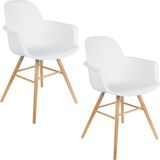Zuiver Albert Kuip Eetkamerstoelen Armleuning Wit - Set van 2