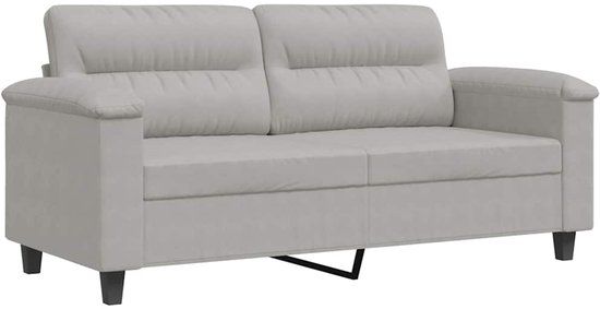 vidaXL Tweezitsbank 140 cm microvezelstof lichtgrijs