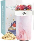 Equivera Pots pour flocons d'avoine de nuit - Tasse à muesli - Pot Mason - Flocons d'avoine - Set - Transparent - Polypropylène