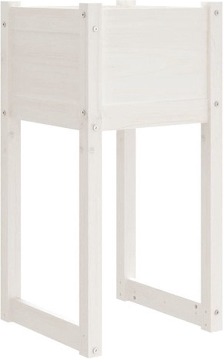 vidaXL Plantenbak 40x40x81 cm massief grenenhout wit