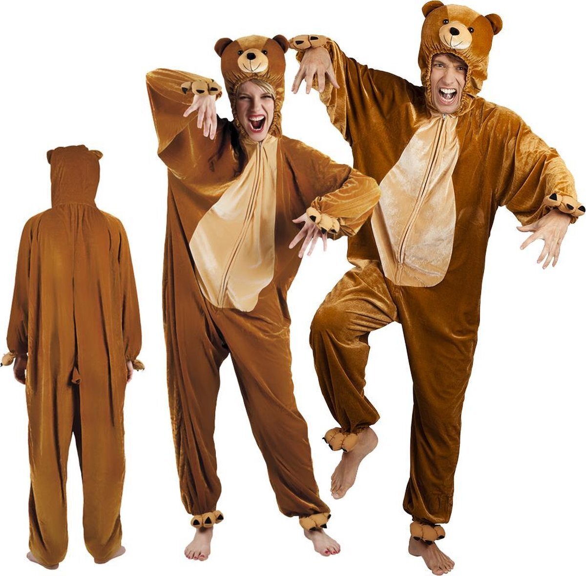 Boland Tienerkostuum Beren-onesie Pluche Bruin