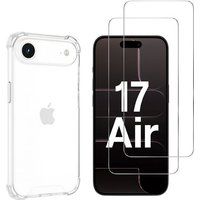 Phonillico® Schokbestendige Hoes voor iPhone 17 AIR met 2 Gehard Glas Schermbeschermers