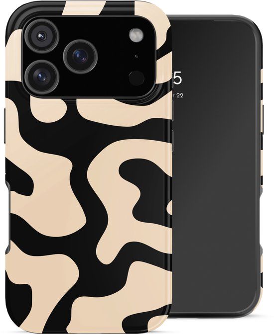 Selencia Hoesje - Geschikt voor Apple iPhone 17 Pro Max - Backcover - Art Wave Black
