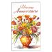 AFIE 15-6606 Verjaardagskaart voor dames, boeket tulpen in reliëf, met glanzend goud en glitter, met envelop formaat 12 x 19,5 cm, aquarelillustratie
