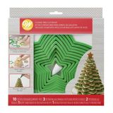 Wilton 2104-5919 Gingerbread Cookie Tree Cutter Uitsteekvormen Set voor koekjesboom, kunststof, groen