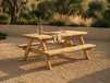 Florence Table de pique-nique pour 4 personnes en pin nordique/épicéa