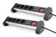 DIGITUS DA-70614-2 - Meervoudige wandcontactdoos met USB-lader - 2 stuks - 2x USB-A poort - 4x wandcontactdoos met randaarde - Met schakelaar - Voor bureau- en wandmontage