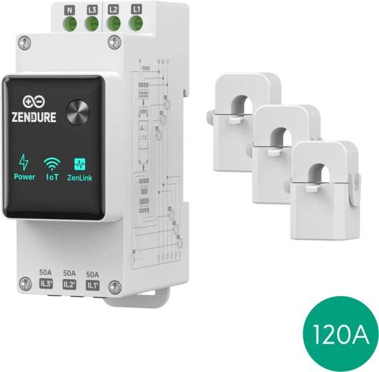Zendure Solarflow energiemeter 3x 120A CT klem (ZDSM3CT-wh-eu)