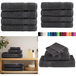 Solund Serviettes de bain de qualité supérieure 4 pièces anthracite - Serviette de bain - Serviette de bain en coton