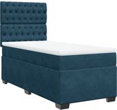 vidaXL Boxspring met matras fluweel blauw 90x190 cm