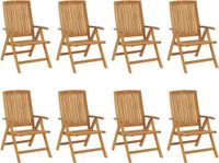 vidaXL Tuinstoel Verstelbaar 8 Stuks Massief Teakhout Bruin