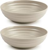 Plasticforte - Kommetjes/Schaaltjes - 4x - Kunststof - D19 cm - Taupe