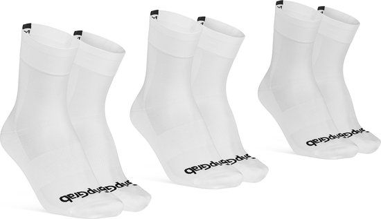 GripGrab Lightweight SL 3-Pack Zomer Fietssokken - Wit - Maat L (44-47)
