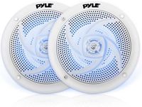 Pyle Marine Luidsprekers – 2-weg Waterdicht en Weerbestendig Speakers- Buitenluidsprekers – Luidsprekers voor Boten - Stereosysteem met LED-lampen-100 Watt