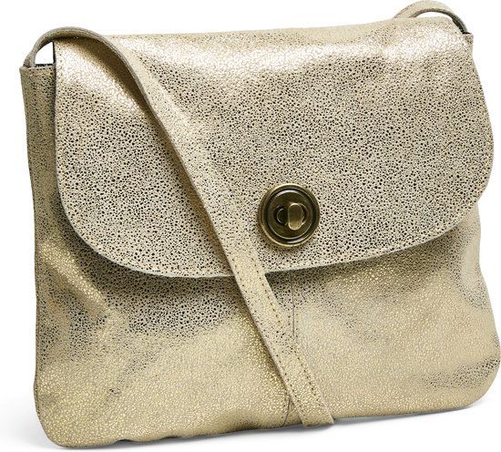 Pieces Totally Large Schoudertas Goud - Handtas - Leer - Print - Vrouwen