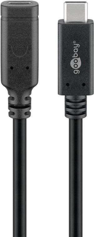 Goobay USB-C Verlengkabel - USB 3.2 - 1m - Zwart