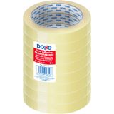 Dohe Transparant plakband, 8 stuks, 1,9 cm x 66 m, voor het verpakken van dozen, verzending of verhuizing, krachtige lijm van 45 micron, kantoormateriaal