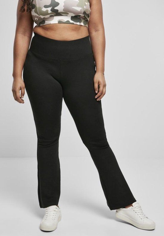 Urban Classics Organic Interlock Bootcut Dames Legging - Zwart - S