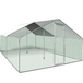 Idmarket - Poulailler 16 m² parc grillagé 4x4 m acier galvanisé