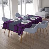 Bonamaison Tafelkleed, Anti-Mold, Sneldrogend, Waterdicht, 100% Polyester Tafellaken, Paars, zwart, 140 x 200 Cm