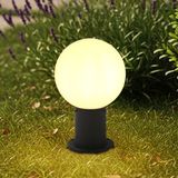 Lindby Sokkellamp Dangan - 1 Licht - Glas, Aluminium - H: 32 cm - E27 - Wit, Zwart